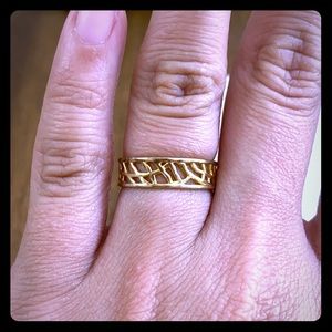 Gold filled coral ring size 8